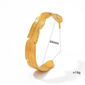 Waterproof Sweatproof Feather Bracelet: Gold Plated Minimalist
