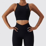 Activewear Set Cross Band Open Back | Black